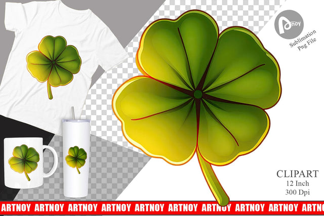 Lucky Clover Clipart Sublimation artnoy 