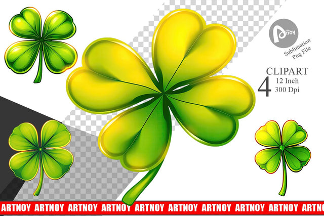 Lucky Clover Clipart Sublimation artnoy 