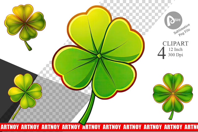 Lucky Clover Clipart Sublimation artnoy 