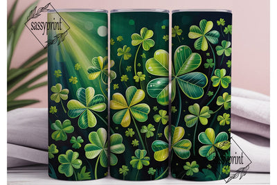 Lucky Clover Glow 20oz Tumbler Wrap Sublimation sassyprint 