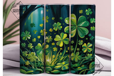 Lucky Clover Glow 20oz Tumbler Wrap Sublimation sassyprint 