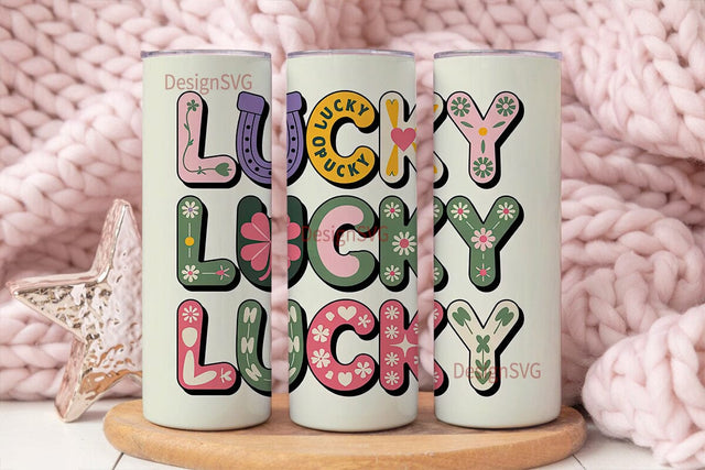 Lucky Clover Horseshoe 20oz Tumbler Wrap Sublimation DesignSVG 
