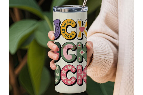 Lucky Clover Horseshoe 20oz Tumbler Wrap Sublimation DesignSVG 