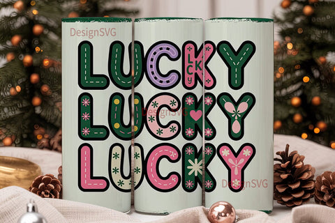Lucky Clover Horseshoe 20oz Tumbler Wrap Sublimation DesignSVG 