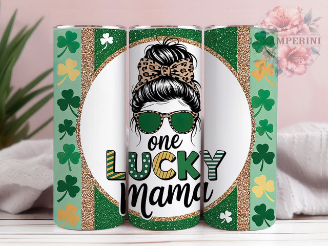 Lucky Clover Mama Tumbler, Shamrock Clover Tumbler, Stylish 20oz Wrap, Sublimation Design, Trendy Gift Idea, Irish Clover Wrap, St. Patrick’s Lucky Tumbler Sublimation Li Zamperini 