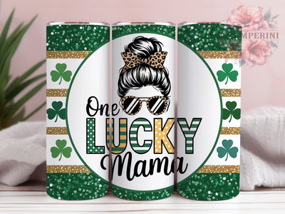 Lucky Clover Mama Tumbler, Shamrock Clover Tumbler, Stylish 20oz Wrap, Sublimation Design, Trendy Gift Idea, Irish Clover Wrap, St. Patrick’s Lucky Tumbler Sublimation Li Zamperini 