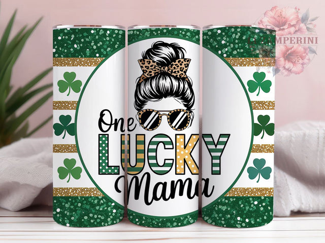 Lucky Clover Mama Tumbler, Shamrock Clover Tumbler, Stylish 20oz Wrap, Sublimation Design, Trendy Gift Idea, Irish Clover Wrap, St. Patrick’s Lucky Tumbler Sublimation Li Zamperini 