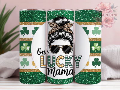 Lucky Clover Mama Tumbler, Shamrock Clover Tumbler, Stylish 20oz Wrap, Sublimation Design, Trendy Gift Idea, Irish Clover Wrap, St. Patrick’s Lucky Tumbler Sublimation Li Zamperini 