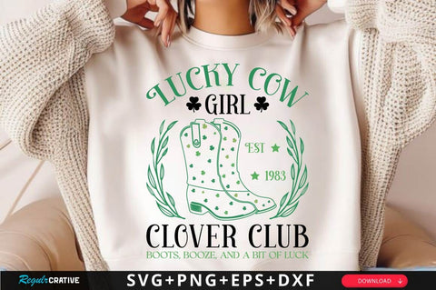 Lucky Cowgirl Clover Club SVG Design SVG Regulrcrative 