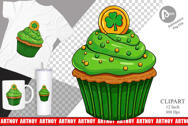 Lucky Cupcake Clipart Sublimation artnoy 