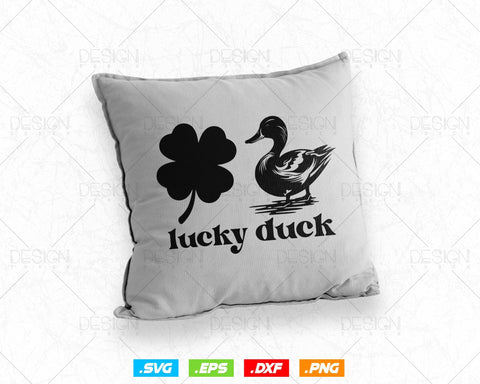 Lucky Duck St Patricks Day Funny Svg Png, Shamrock Clover Cool Saint Patricks Day T shirts, Green Irish Leaf Gifts, Instant Download SVG DesignDestine 