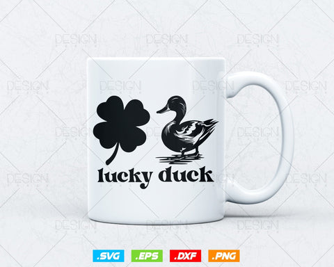 Lucky Duck St Patricks Day Funny Svg Png, Shamrock Clover Cool Saint Patricks Day T shirts, Green Irish Leaf Gifts, Instant Download SVG DesignDestine 