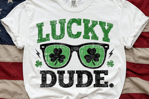 Lucky Dude St Patricks Glasses PNG Design SVG DesignDestine 