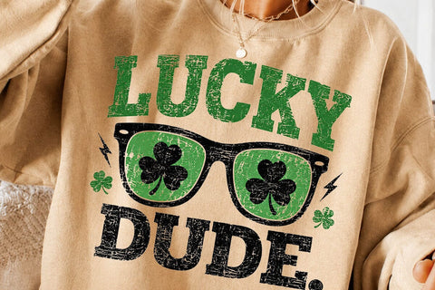 Lucky Dude St Patricks Glasses PNG Design SVG DesignDestine 