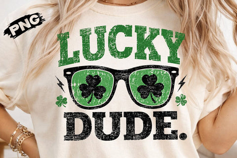 Lucky Dude St Patricks Glasses PNG Design SVG DesignDestine 
