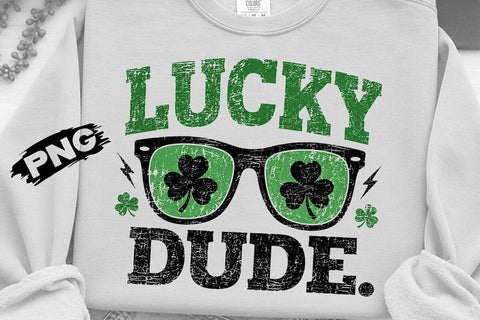 Lucky Dude St Patricks Glasses PNG Design SVG DesignDestine 