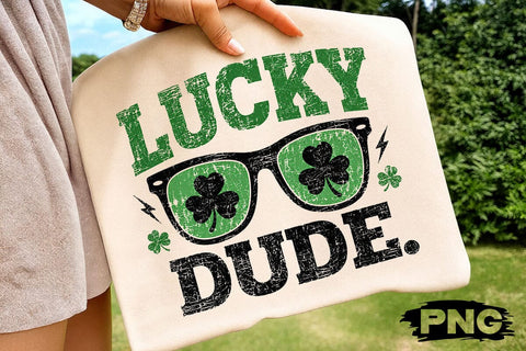 Lucky Dude St Patricks Glasses PNG Design SVG DesignDestine 