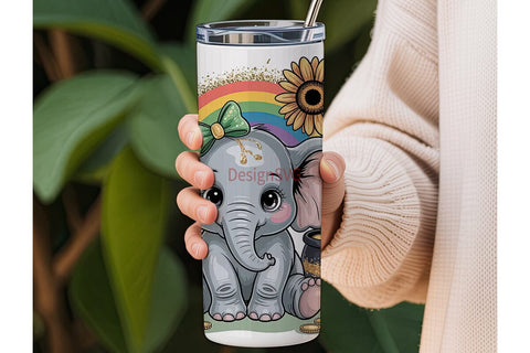 Lucky Elephant St. Patrick's Tumbler Sublimation DesignSVG 