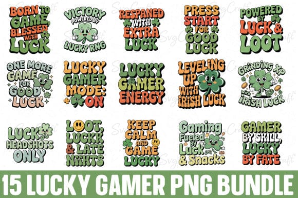 Lucky Gamer PNG Bundle SVG Svgcraft 