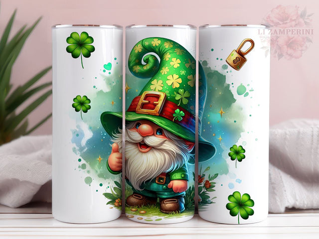 Lucky Gnomes 20oz Skinny Straight Tumbler Wrap, St.Patrick's Day Tumbler Design, Straight & Tapered Tumbler Wrap, Instant Digital Download Sublimation Li Zamperini 