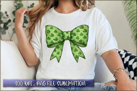 Lucky Green Bow St Patricks PNG Sublimation Shetara Begum 