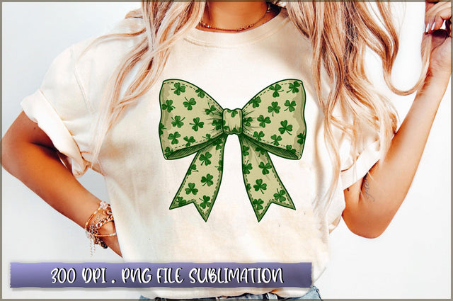 Lucky Green Bow St Patricks PNG Sublimation Shetara Begum 
