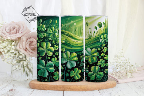 Lucky Green Clover Forest 20oz Tumbler Sublimation sassyprint 