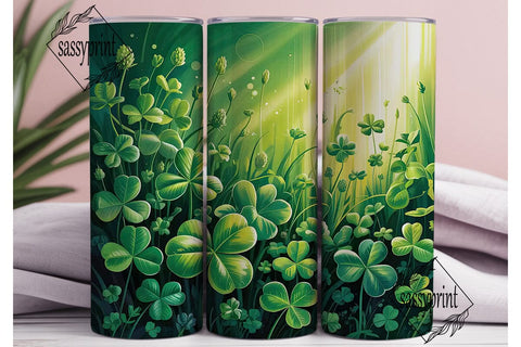 Lucky Green Clover Forest 20oz Tumbler Sublimation sassyprint 