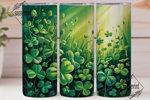 Lucky Green Clover Forest 20oz Tumbler Sublimation sassyprint 
