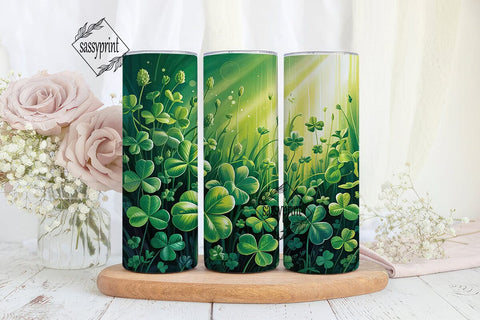Lucky Green Clover Forest 20oz Tumbler Sublimation sassyprint 