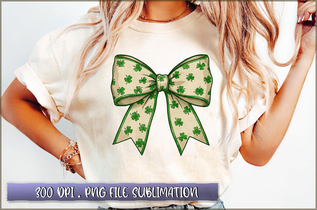 Lucky Green St Patricks Bow PNG Sublimation Shetara Begum 