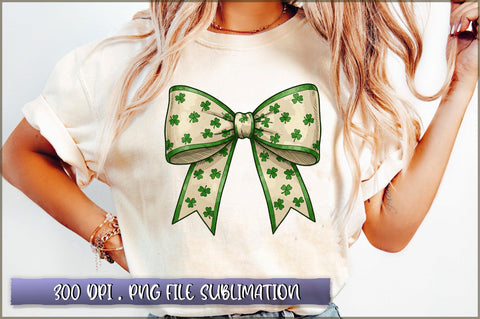 Lucky Green St Patricks Bow PNG Sublimation Shetara Begum 