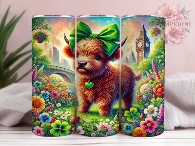 Lucky Highland Cow St. Patrick’s 20oz Tumbler, Highland Cow Tumbler, 20oz Tumbler Wrap, Sublimation Design, Irish Cow, Green Drinkware, Lucky Cow Tumbler Sublimation Li Zamperini 