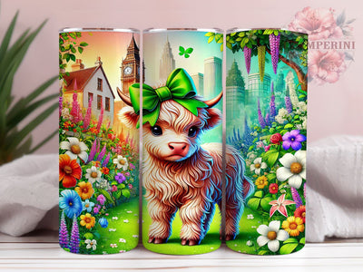 Lucky Highland Cow St. Patrick’s 20oz Tumbler, Highland Cow Tumbler, 20oz Tumbler Wrap, Sublimation Design, Irish Cow, Green Drinkware, Lucky Cow Tumbler Sublimation Li Zamperini 
