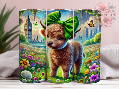 Lucky Highland Cow St. Patrick’s 20oz Tumbler, Highland Cow Tumbler, 20oz Tumbler Wrap, Sublimation Design, Irish Cow, Green Drinkware, Lucky Cow Tumbler Sublimation Li Zamperini 