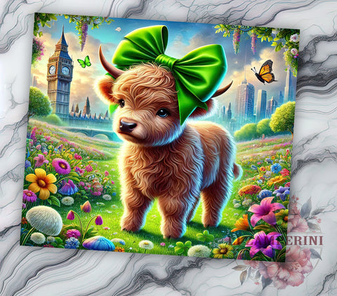 Lucky Highland Cow St. Patrick’s 20oz Tumbler, Highland Cow Tumbler, 20oz Tumbler Wrap, Sublimation Design, Irish Cow, Green Drinkware, Lucky Cow Tumbler Sublimation Li Zamperini 