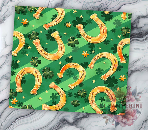 Lucky Horseshoe 20oz Tumbler, Horseshoe Tumbler Wrap, 20oz Tumbler Sublimation, Lucky Horseshoe Design, Irish Tumbler Design, Good Luck Tumbler, St Patricks Day Gift Sublimation Li Zamperini 