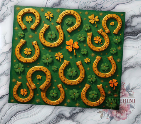 Lucky Horseshoe 20oz Tumbler, Horseshoe Tumbler Wrap, 20oz Tumbler Sublimation, Lucky Horseshoe Design, Irish Tumbler Design, Good Luck Tumbler, St Patricks Day Gift Sublimation Li Zamperini 
