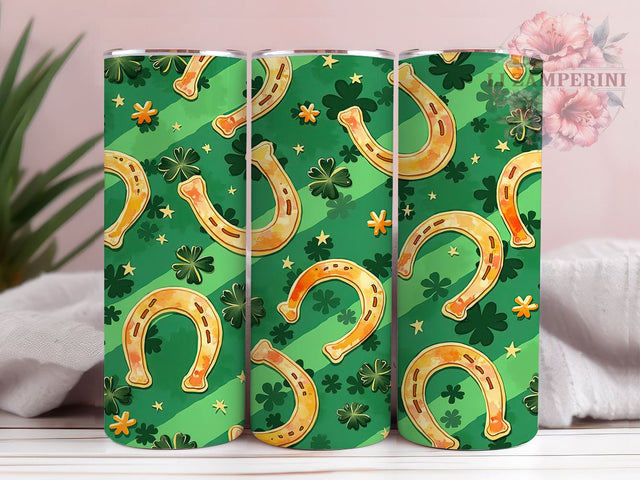 Lucky Horseshoe 20oz Tumbler, Horseshoe Tumbler Wrap, 20oz Tumbler Sublimation, Lucky Horseshoe Design, Irish Tumbler Design, Good Luck Tumbler, St Patricks Day Gift Sublimation Li Zamperini 