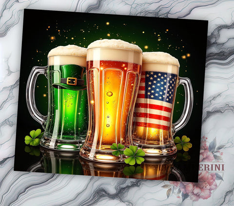 Lucky Irish Beer St. Patrick's Tumbler, St Patrick's Day, Irish Beer Tumbler, Lucky Tumbler, Sublimation Wrap, 20oz Tumbler, Ireland Gift, St Patrick's Decor Sublimation Li Zamperini 
