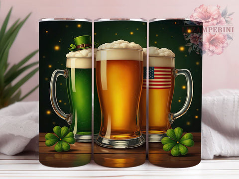 Lucky Irish Beer St. Patrick's Tumbler, St Patrick's Day, Irish Beer Tumbler, Lucky Tumbler, Sublimation Wrap, 20oz Tumbler, Ireland Gift, St Patrick's Decor Sublimation Li Zamperini 