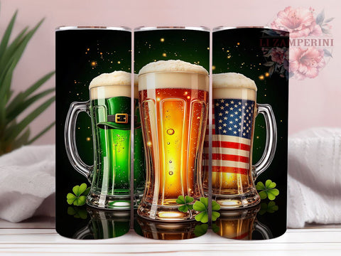 Lucky Irish Beer St. Patrick's Tumbler, St Patrick's Day, Irish Beer Tumbler, Lucky Tumbler, Sublimation Wrap, 20oz Tumbler, Ireland Gift, St Patrick's Decor Sublimation Li Zamperini 