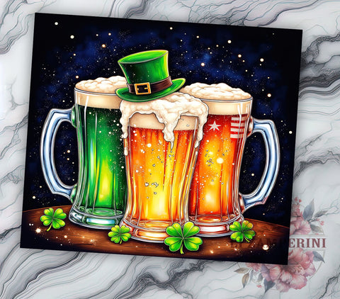 Lucky Irish Beer St. Patrick's Tumbler, St Patrick's Day, Irish Beer Tumbler, Lucky Tumbler, Sublimation Wrap, 20oz Tumbler, Ireland Gift, St Patrick's Decor Sublimation Li Zamperini 