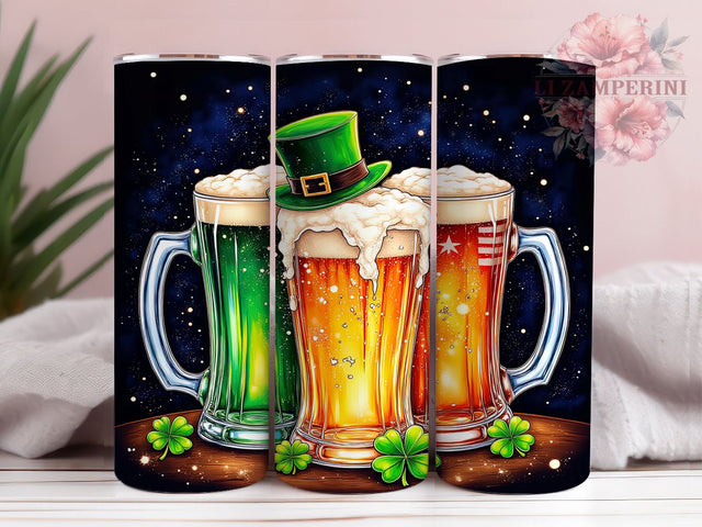 Lucky Irish Beer St. Patrick's Tumbler, St Patrick's Day, Irish Beer Tumbler, Lucky Tumbler, Sublimation Wrap, 20oz Tumbler, Ireland Gift, St Patrick's Decor Sublimation Li Zamperini 