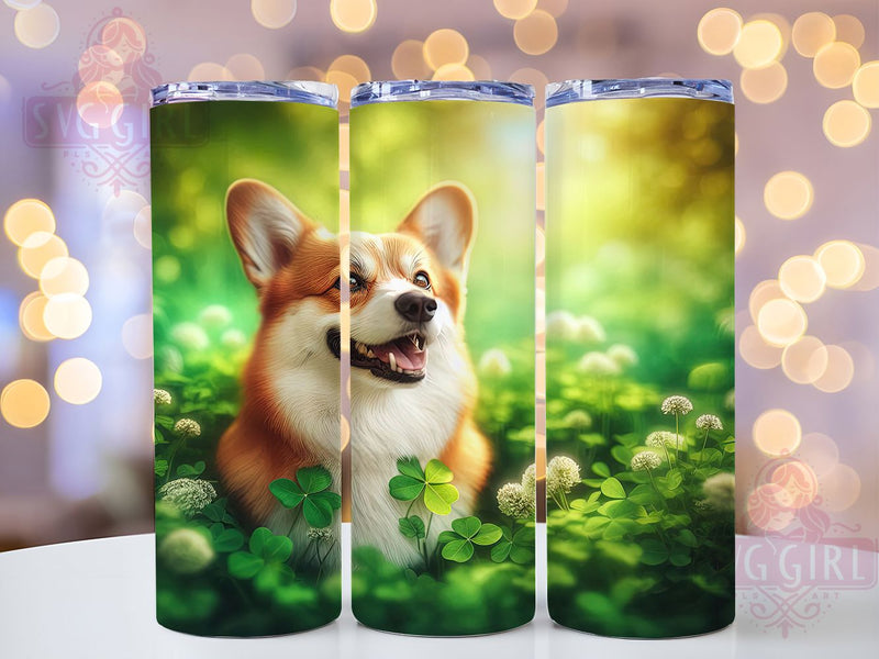 Lucky Irish Corgi Tumbler, St. Patrick’s Tumbler, Stylish 20oz Wrap, Sublimation Design, Trendy Gift Idea, Irish Corgi Wrap, Lucky Dog Tumbler Sublimation SvggirlplusArt 
