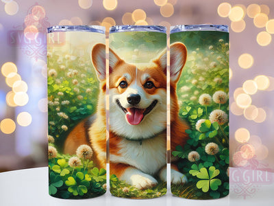 Lucky Irish Corgi Tumbler, St. Patrick’s Tumbler, Stylish 20oz Wrap, Sublimation Design, Trendy Gift Idea, Irish Corgi Wrap, Lucky Dog Tumbler Sublimation SvggirlplusArt 