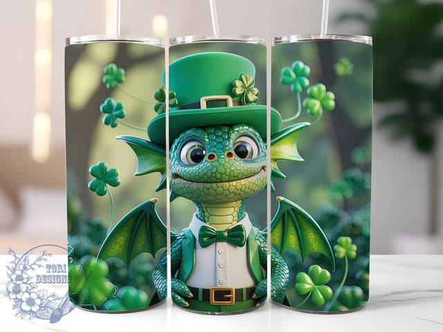 Lucky Irish Dragon Tumbler, St. Patrick’s Tumbler, Stylish 20oz Wrap, Sublimation Design, Trendy Gift Idea, Irish Dragon Wrap, Lucky Shamrock Tumbler Sublimation ToriDesigns 