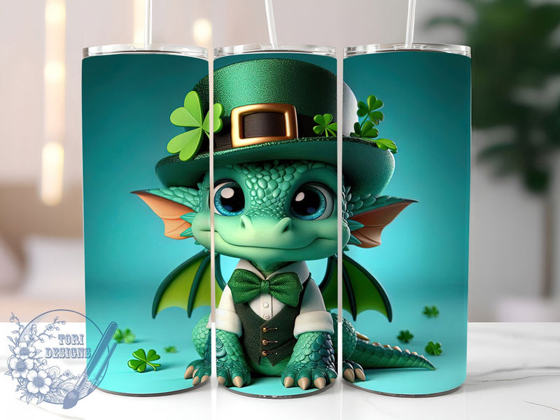 Lucky Irish Dragon Tumbler, St. Patrick’s Tumbler, Stylish 20oz Wrap, Sublimation Design, Trendy Gift Idea, Irish Dragon Wrap, Lucky Shamrock Tumbler Sublimation ToriDesigns 