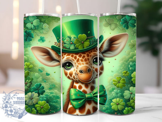 Lucky Irish Giraffe Tumbler, St. Patrick’s Tumbler, Stylish 20oz Wrap, Sublimation Design, Trendy Gift Idea, Irish Giraffe Wrap, Lucky Shamrock Tumbler Sublimation ToriDesigns 