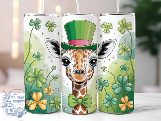 Lucky Irish Giraffe Tumbler, St. Patrick’s Tumbler, Stylish 20oz Wrap, Sublimation Design, Trendy Gift Idea, Irish Giraffe Wrap, Lucky Shamrock Tumbler Sublimation ToriDesigns 